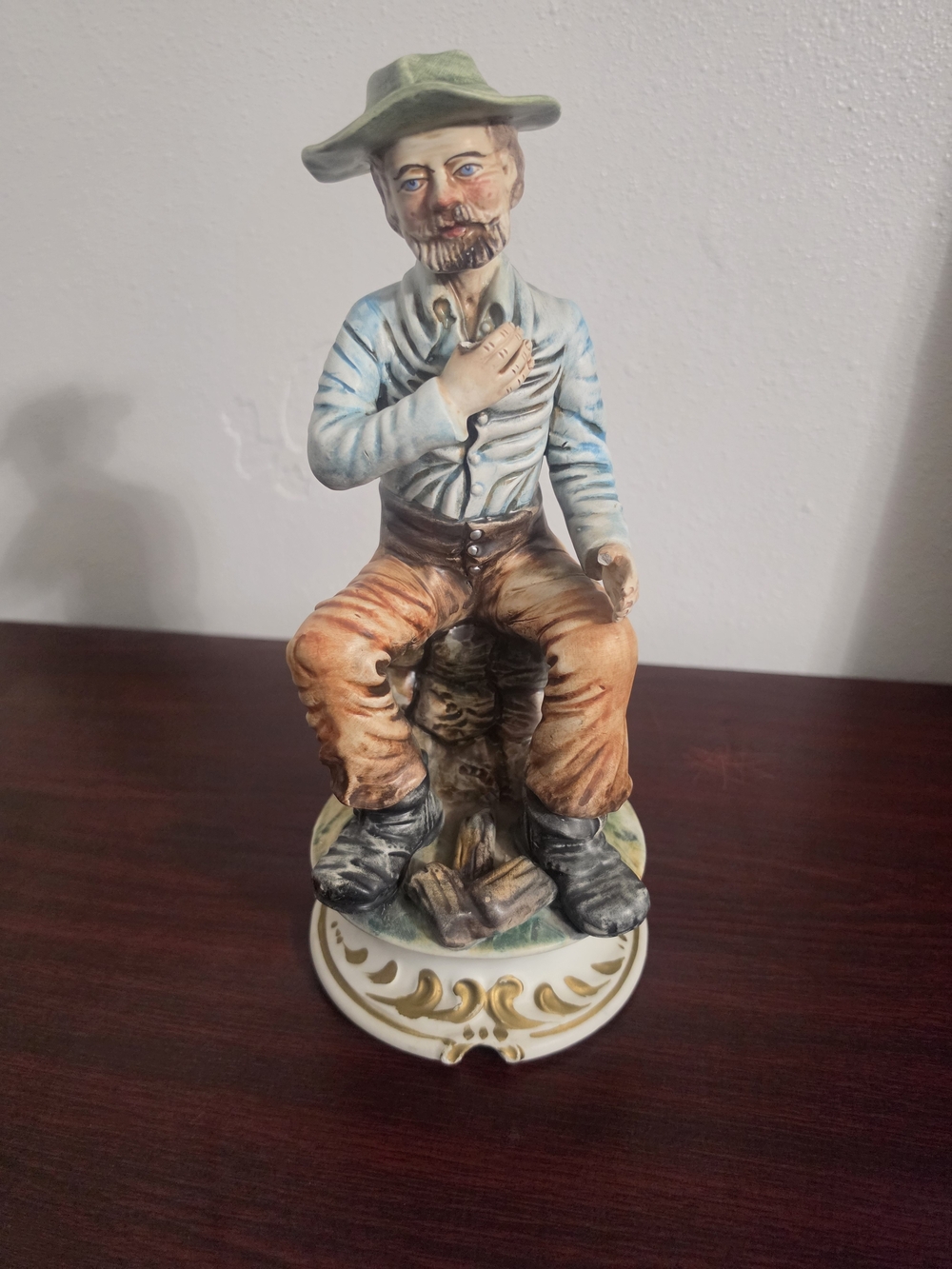 Capidimonte Porcelain Mountain Man Figurine.  Made In Iyaly